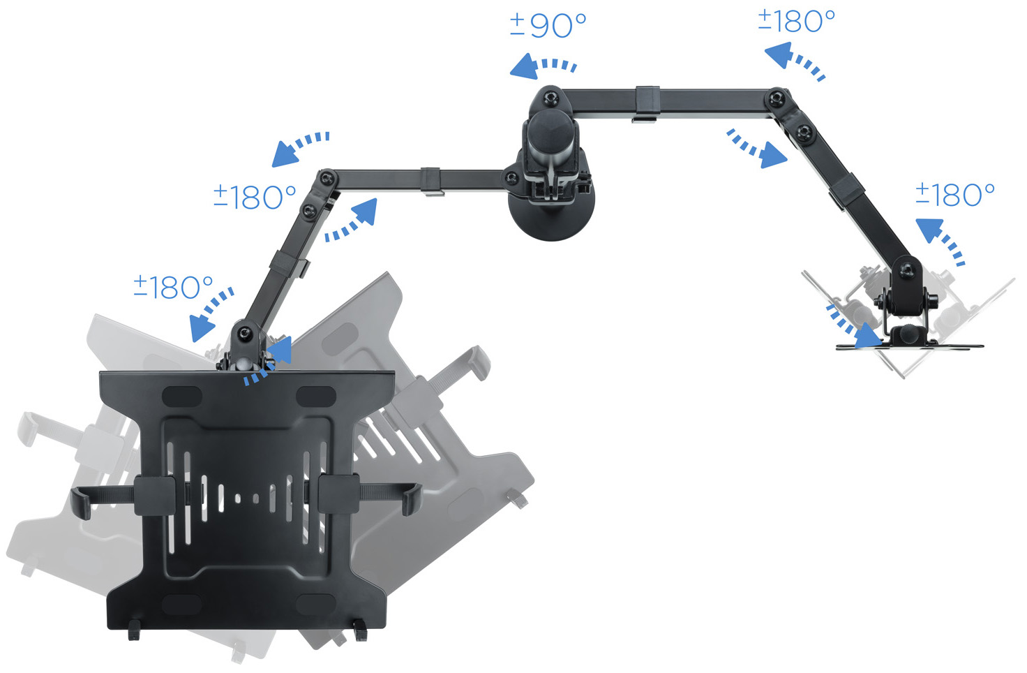 Tooq - Soporte de Mesa Tooq Doble Tilt 13" a 32" Max. 8Kg (Monitor) / 4.5Kg (Portátil)