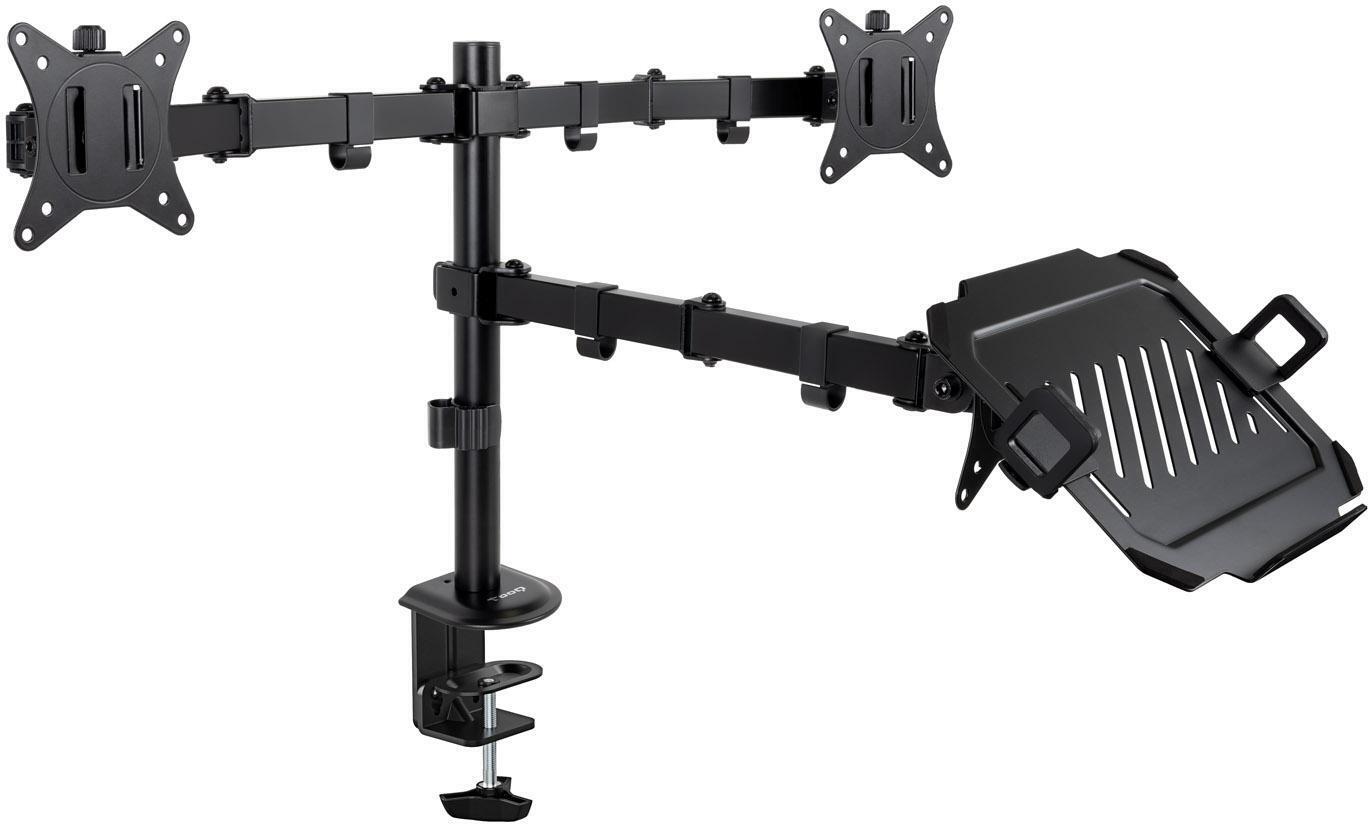 Soporte de Mesa Tooq Doble Tilt 17" a 32" Max. 9Kg (Monitor) / 9Kg (Portátil)