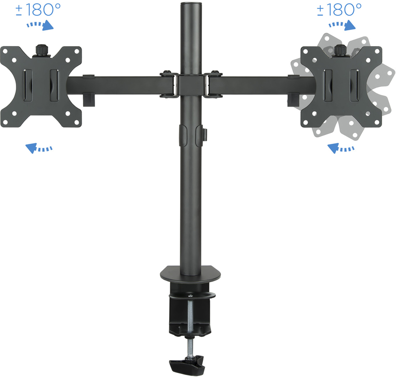 Tooq - Soporte de Mesa Tooq Doble Tilt e GiRatónrio e Altura Ajustable 13" - 32" 8Kg Negro