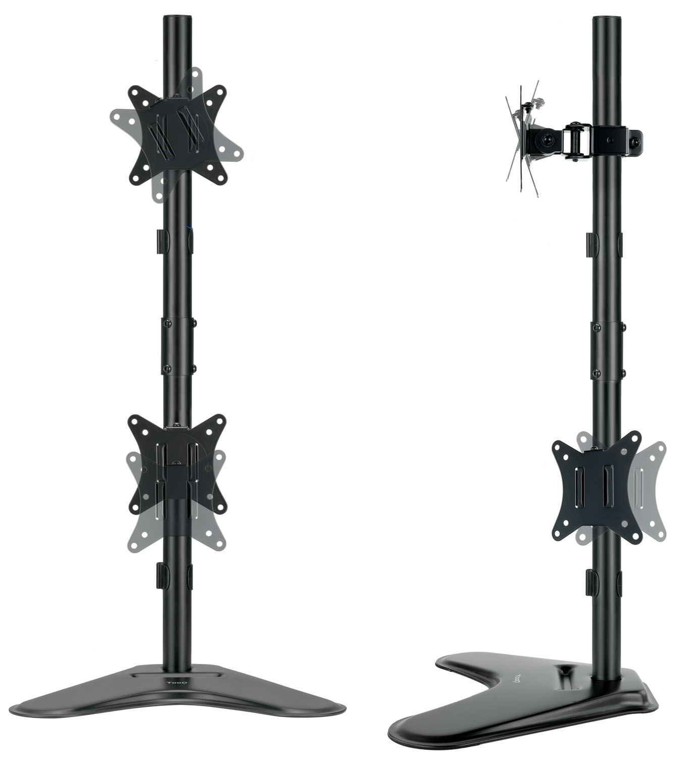Tooq - Soporte de Mesa Gaming Tabletop Tooq Doble (Vertical) Tilt e Altura Ajustable 17" a 32" Max. 9kg Negro