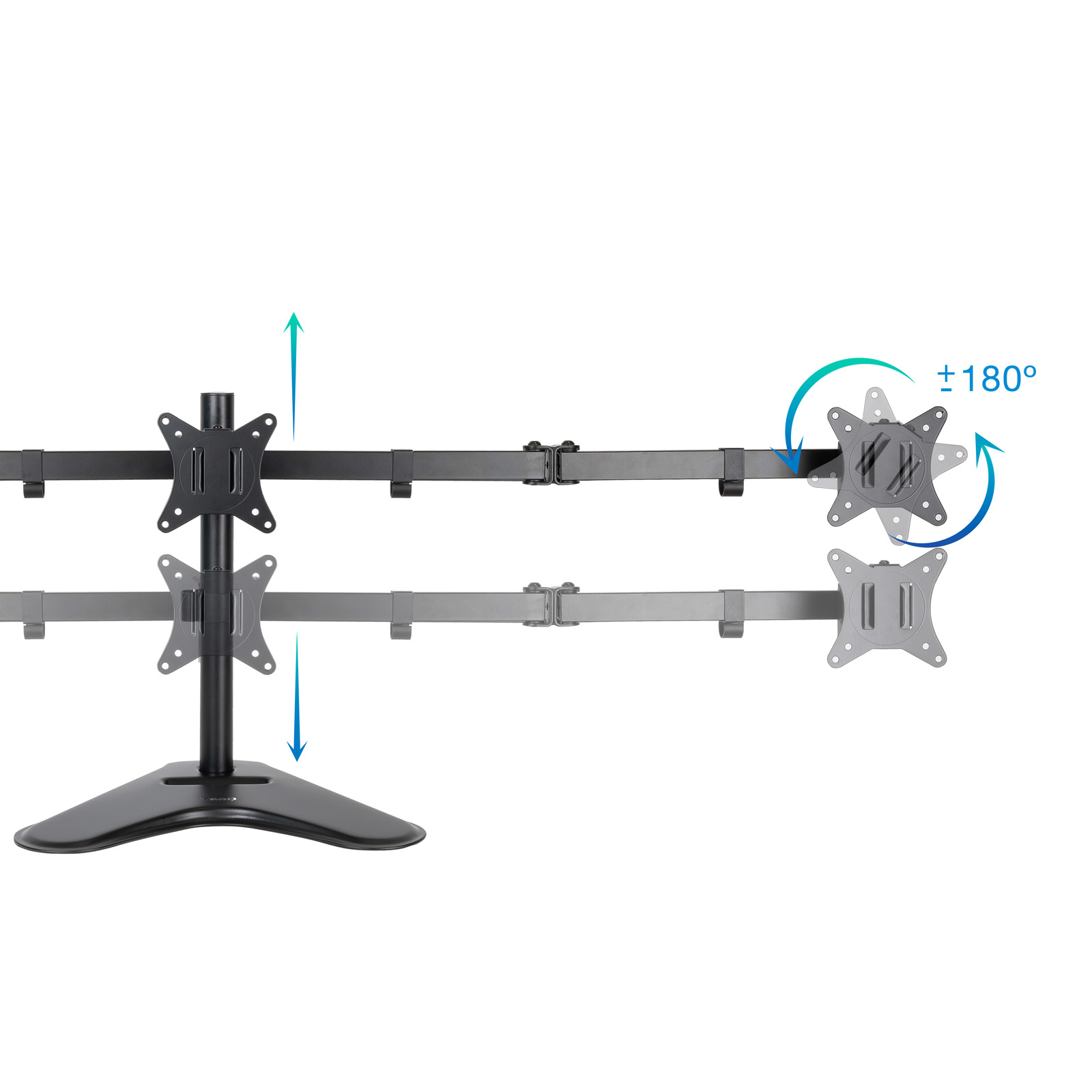 Tooq - Soporte de Mesa Tooq Triple Inclinación y Rotación 17" a 27" Máx. 7kg para Brazo