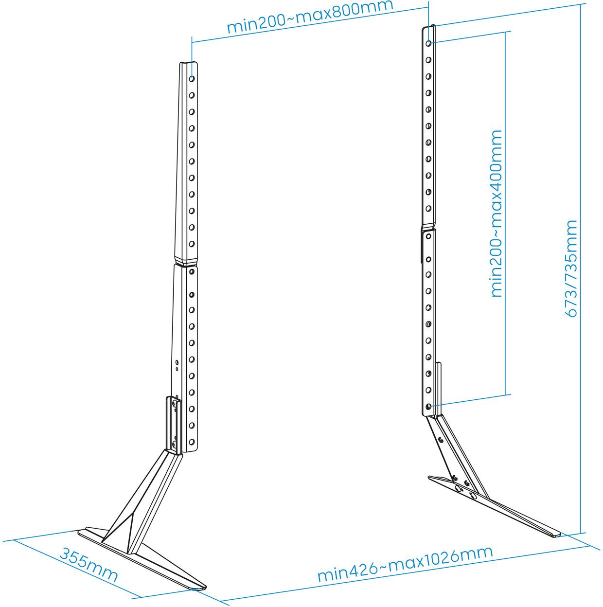 Tooq - Soporte de Mesa Tooq 23" a 75" Max. 40Kg Negro