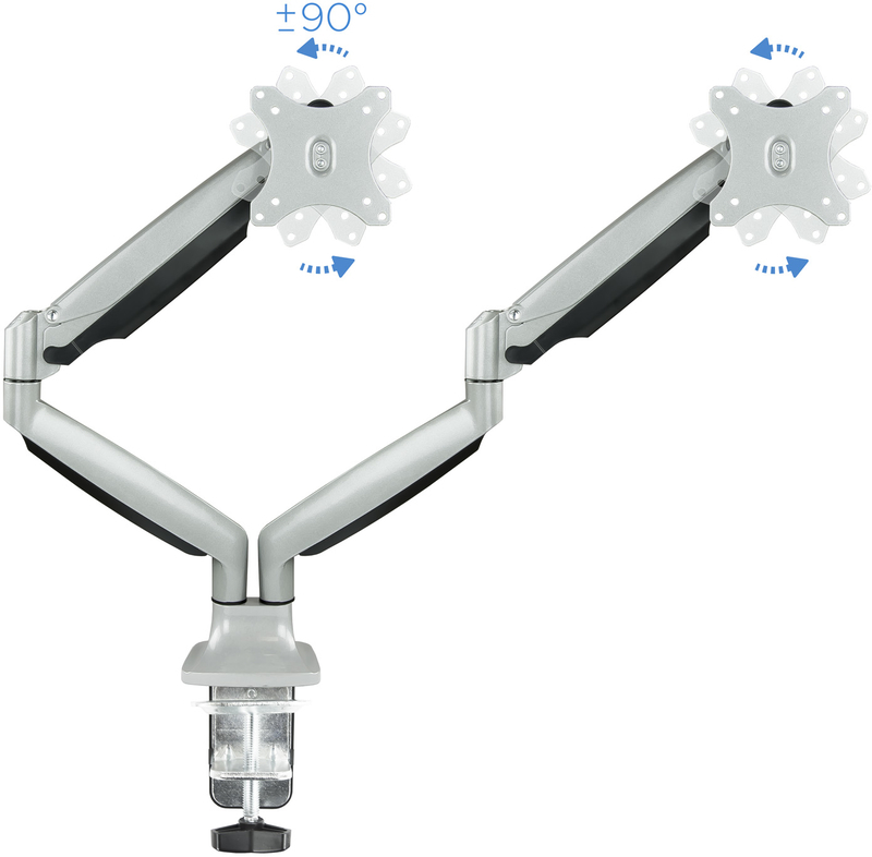 Tooq - Soporte de Mesa Tooq Doble Tilt e GiRatónrio 13" a 32" Max. 9kg/Monitor Gris