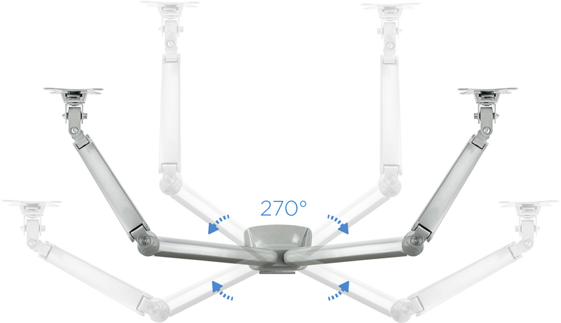 Tooq - Soporte de Mesa Tooq Doble Tilt e GiRatónrio 13" a 32" Max. 9kg/Monitor Gris