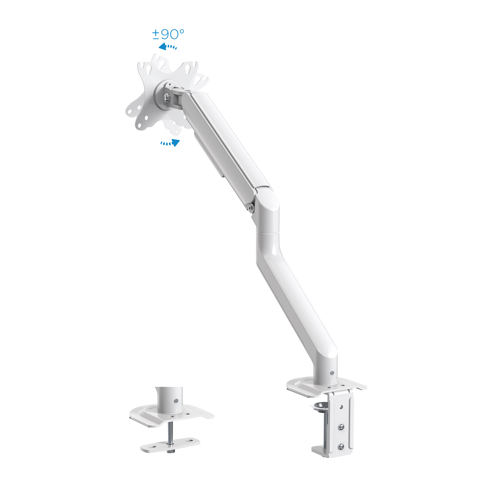 Tooq - Soporte de Mesa Tooq Tilt e GiRatónrio c/mola 17" a 32" Max. 9Kg Blanco