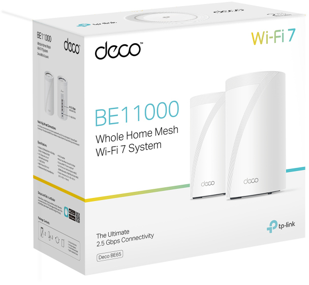 TP-Link - Sistema Mesh TP-Link Deco BE9300 BE65 Whole-Home Mesh Wi-Fi 7 Tri-Band (Pack 2)