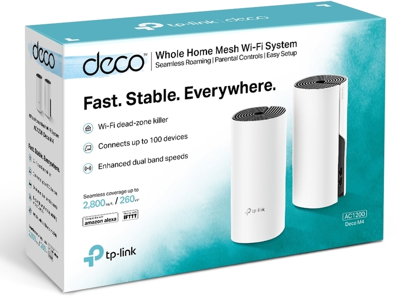 TP-Link - Sistema WiFi Mesh TP-Link Deco M4 AC1200 Whole-Home Wi-Fi Mesh System (Pack 2)