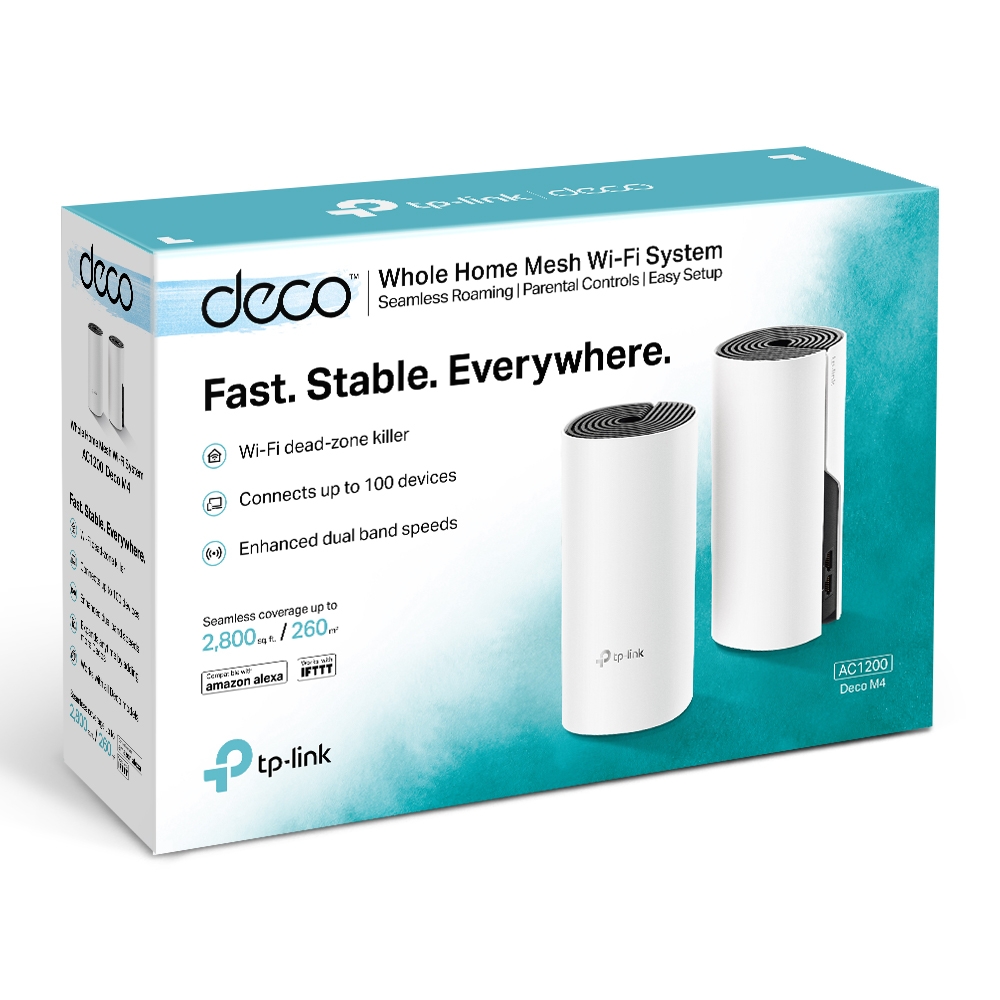 TP-Link - Sistema WiFi Mesh TP-Link Deco M4 AC1200 Whole-Home Wi-Fi Mesh System (Pack 2)