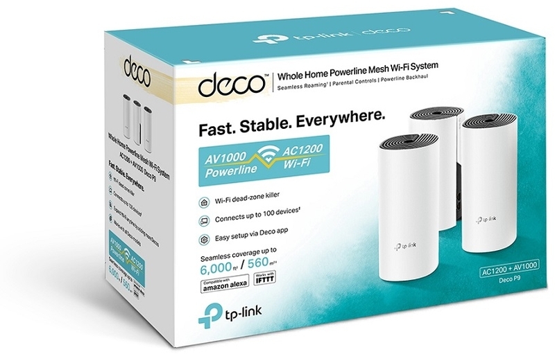 TP-Link - Sistema WiFi Mesh TP-Link Deco P9 AC1200 Whole-Home Mesh Wi-Fi 6 System + Powerline (Pack 3)