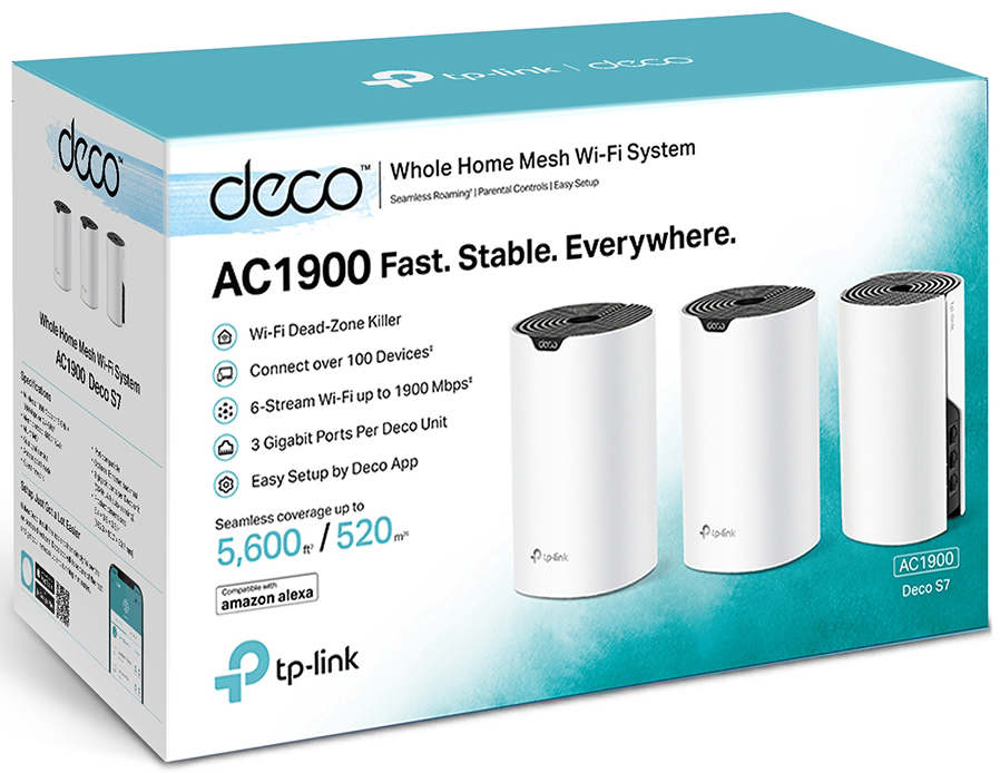 TP-Link - Sistema WiFi Mesh TP-Link Deco S7 AC1900 Whole-Home Mesh Wi-Fi 6 System (Pack 3)