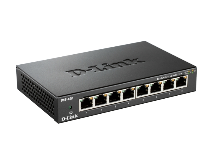 D-Link - Switch D-Link DGS-108 8 Portas Gigabit Unmanaged