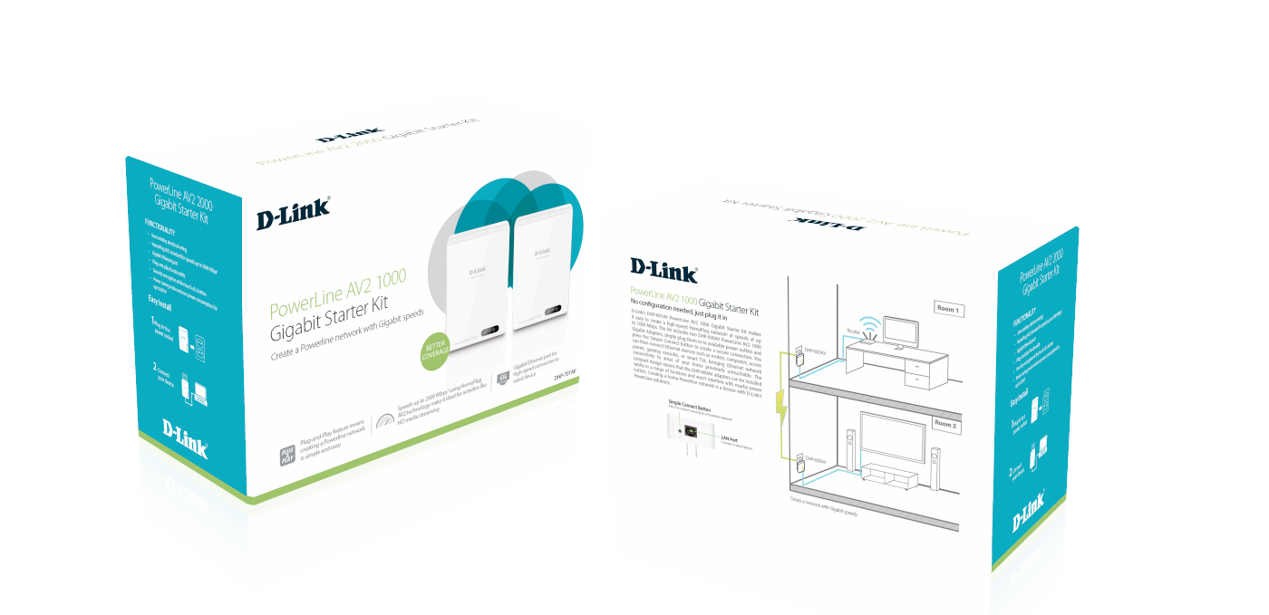 D-Link - Repetidor D-Link DHP-601AV AV1000 Gigabit Starter Kit