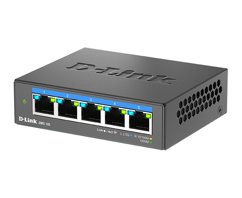 D-Link - Switch D-Link DMS-105 5 Portas Gigabit