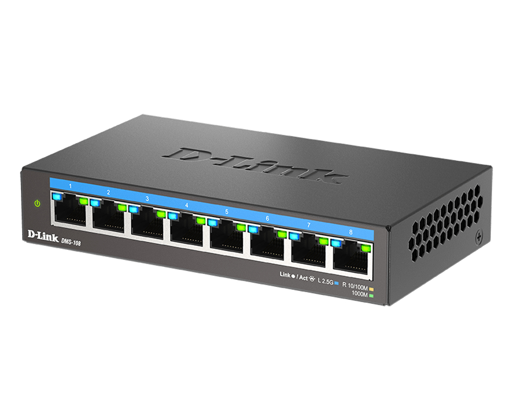 D-Link - Switch D-Link DMS-108 8 Portas Gigabit