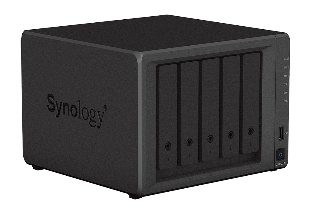 Synology - NAS Synology Disk Station DS1522+ - 5 Baías - 2.6GHz-3.1GHz 2-core - 8GB RAM