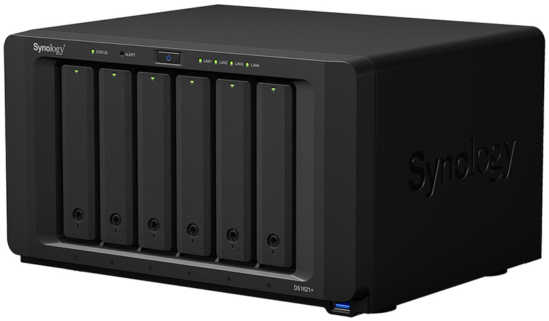 Synology - NAS Synology Disk Station DS1621+ - 6 Baías - 2.2GHz 4-core - 4GB RAM