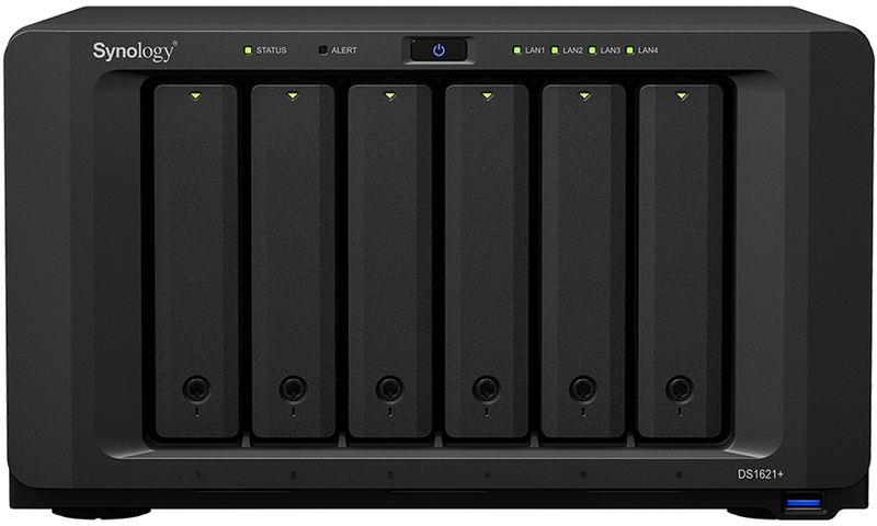 Synology - NAS Synology Disk Station DS1621+ - 6 Baías - 2.2GHz 4-core - 4GB RAM