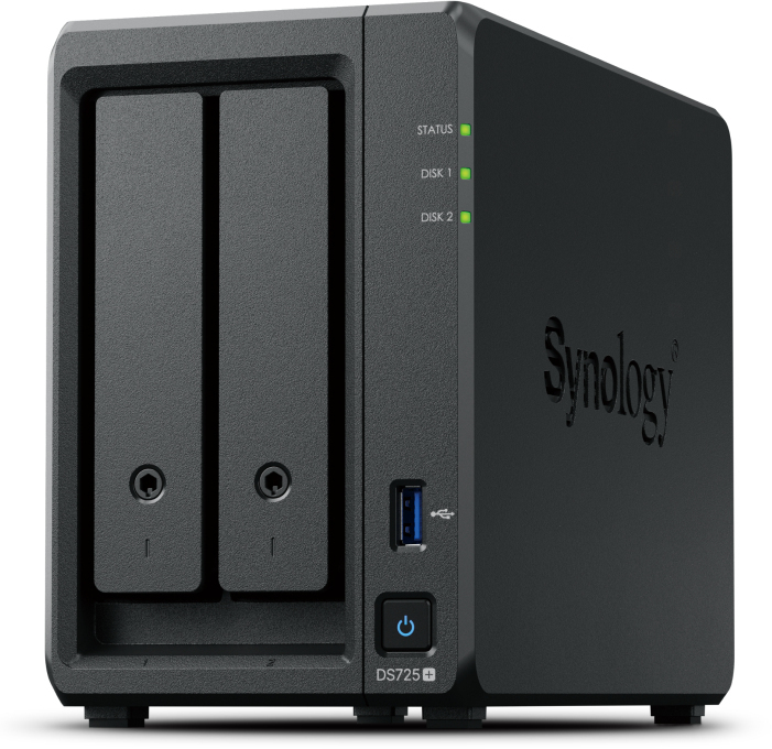 Synology - NAS Synology Disk Station D725+ - 2 Baías - CPU 2-Core AMD Ryzen R1600 - 4GB RAM