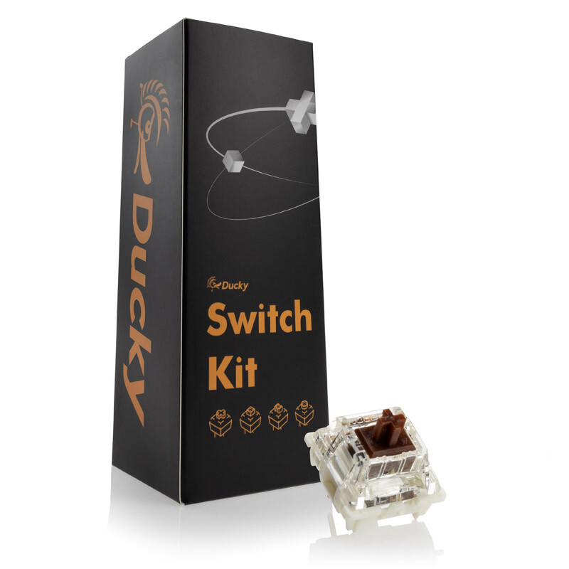 Pack 110 Switches Ducky Gateron G Pro Brown RGB, Mecánicos, 3-Pin, Táctil, MX-Stem, 55g