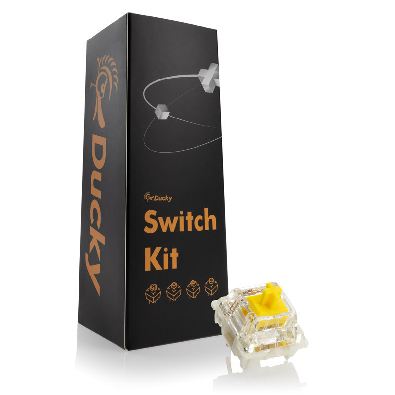 Pack 110 Switches Ducky Gateron G Pro Yellow, Mecánicos, 3-Pin, Linear, MX-Stem, 50g