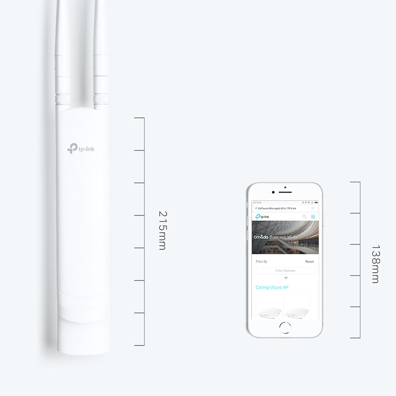 TP-Link - Access Point TP-Link OMADA N300 Wi-Fi Outdoor - Soporte POE