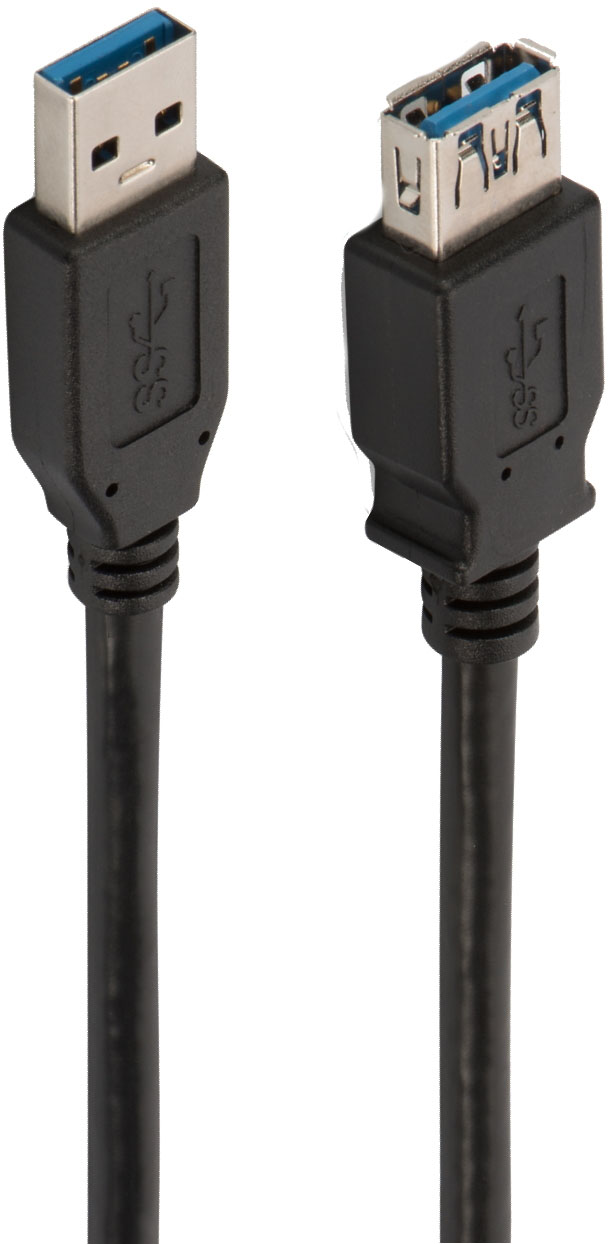 Cable USB 3.0 Ewent Tipo A Macho para Tipo A Hemea 1.8 M Negro