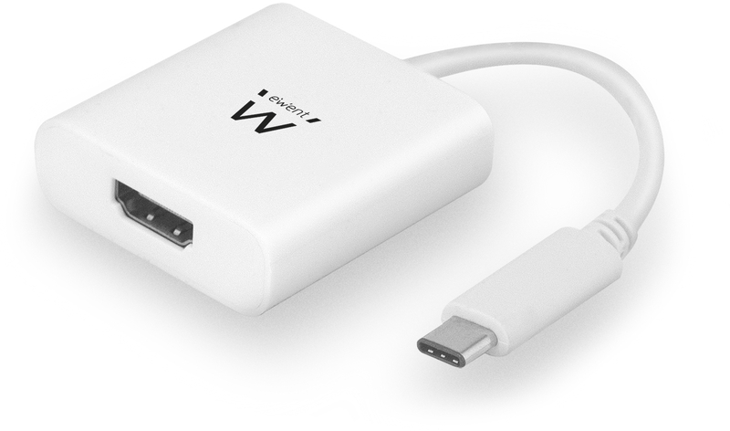 Ewent - Cable Conversor Ewent USB C Macho para HDMI 4K Blanco