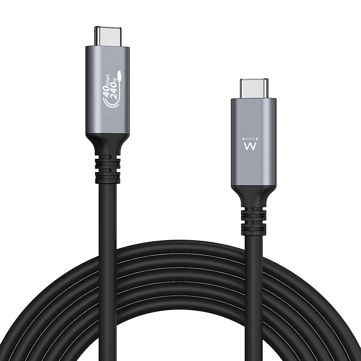 Ewent - Cable USB-C Ewent USB4 Thunderbolt 4 40Gbps 240W 1m Negro