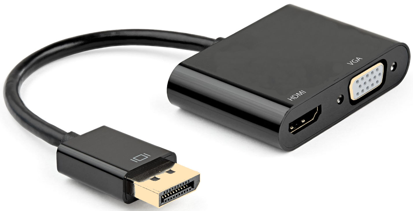 Ewent - Adaptador Gigabit Ewent DisplayPort para HDMI ( 4K@30Hz ) + VGA ( FHD )