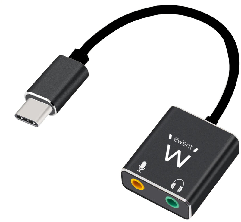 Ewent - Adaptador Gigabit de Audio Ewent USB-C para 2x Jack 3.5 mm