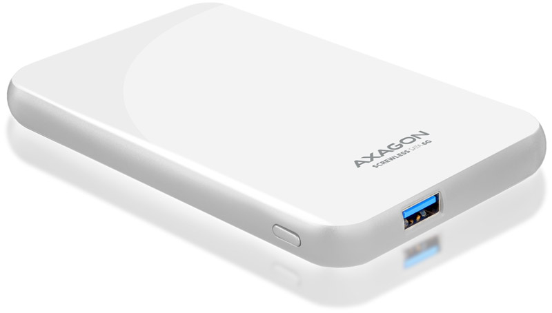 Caja Externo AXAGON EE25-S6S para SSD/HDD 2.5" USB3.0, SATA 6G, Blanca