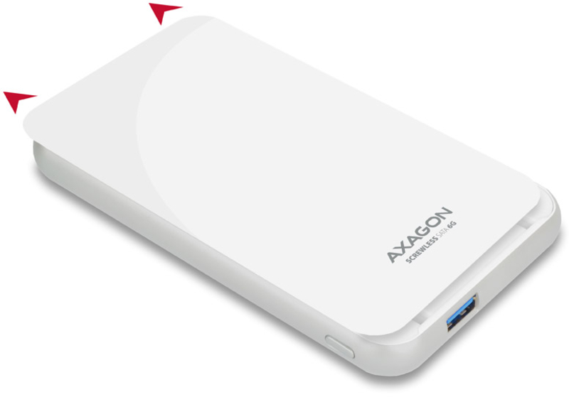 AXAGON - Caja Externo AXAGON EE25-S6S para SSD/HDD 2.5" USB3.0, SATA 6G, Blanca