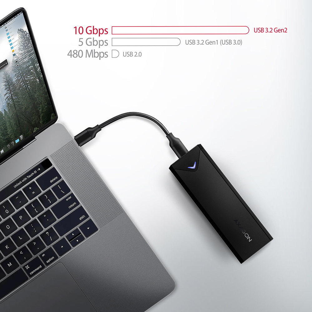 AXAGON - Caja SSD AXAGON EEM2-UB2 USB-C 3.2 Gen2 - M.2 NVMe SSD ARROW