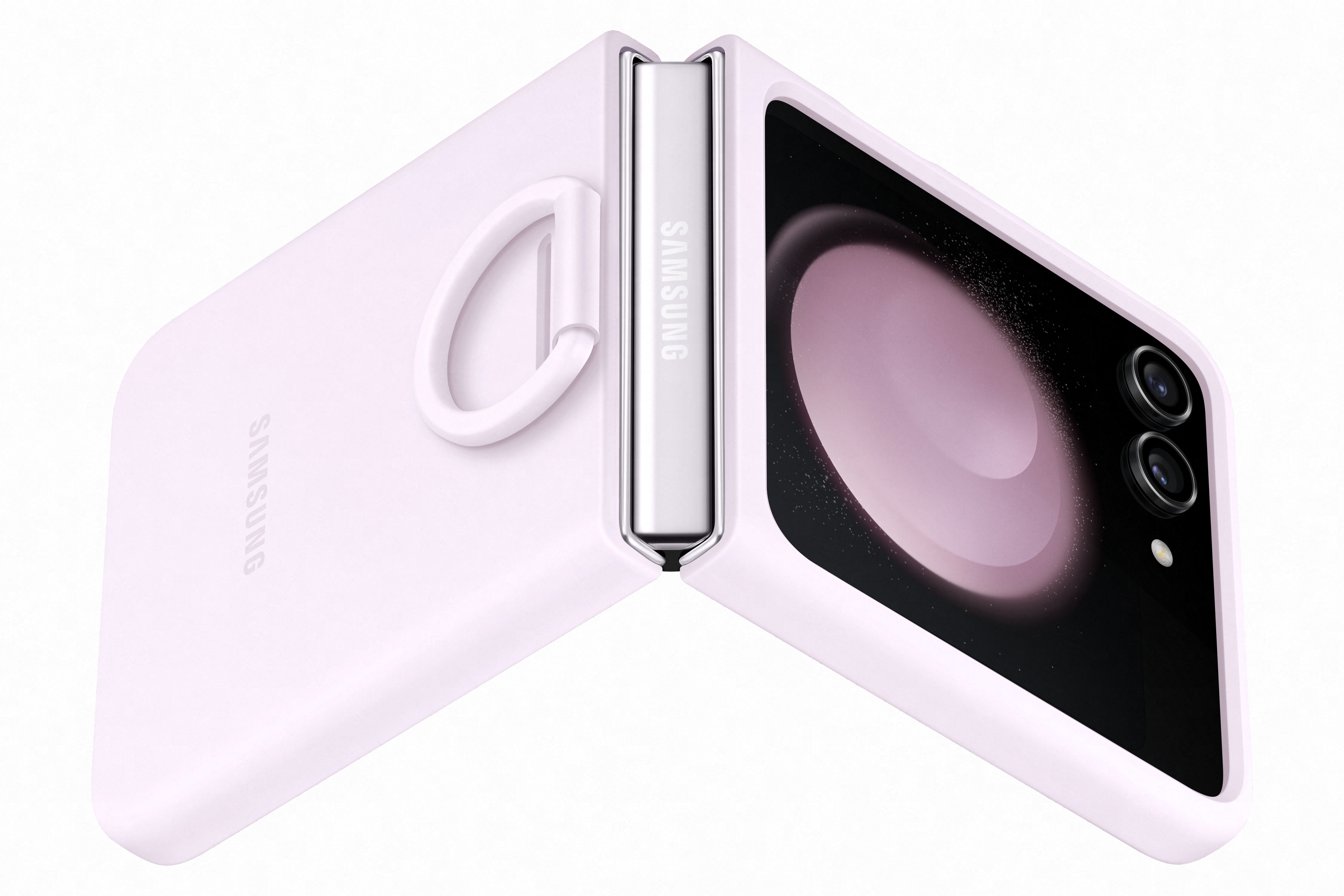 Samsung - Funda de Silicona Samsung Flip5 con anillo Lavanda