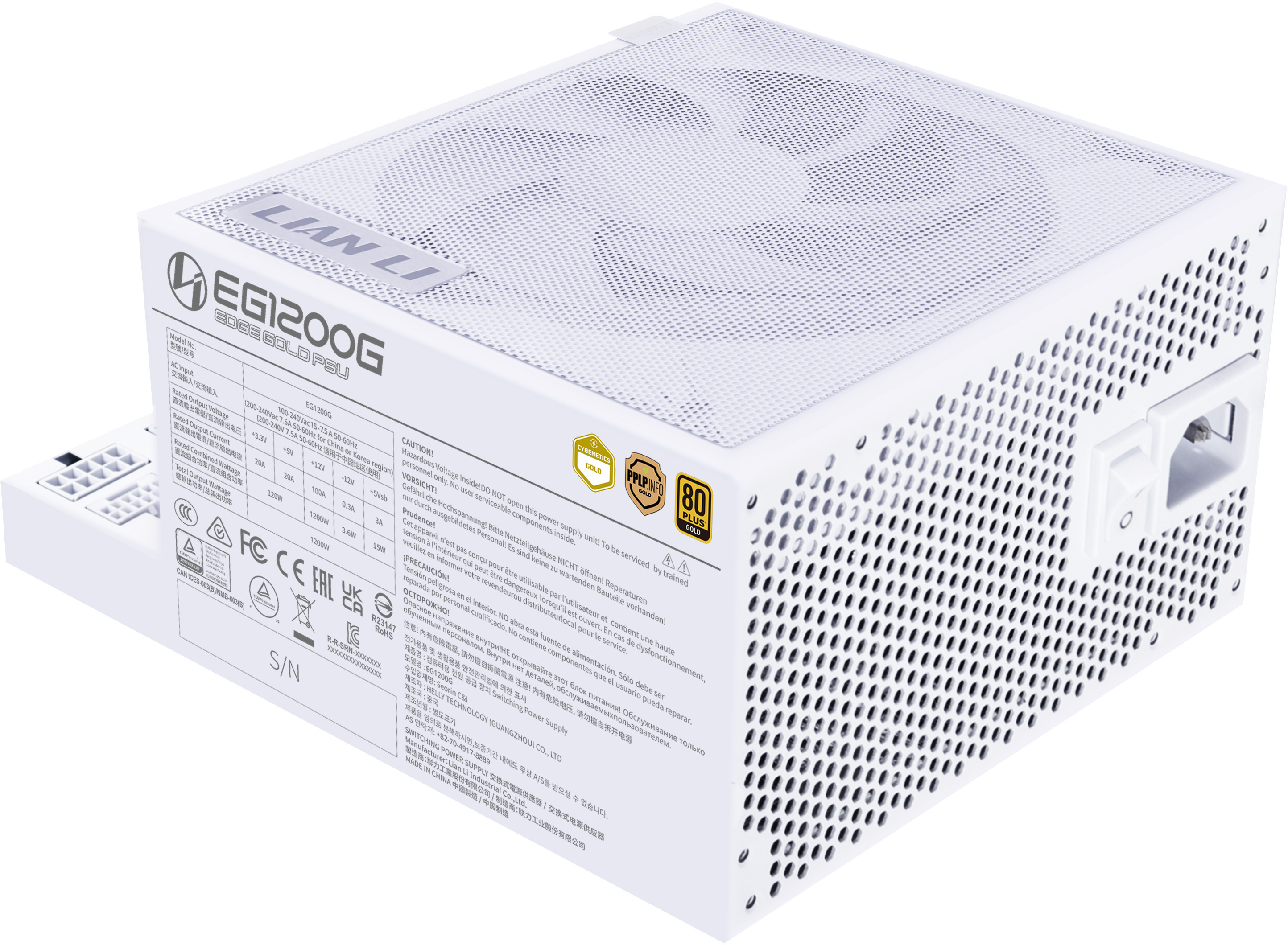 Lian Li - Fuente Modular Lian Li Edge 1200W 80+ Gold Blanca