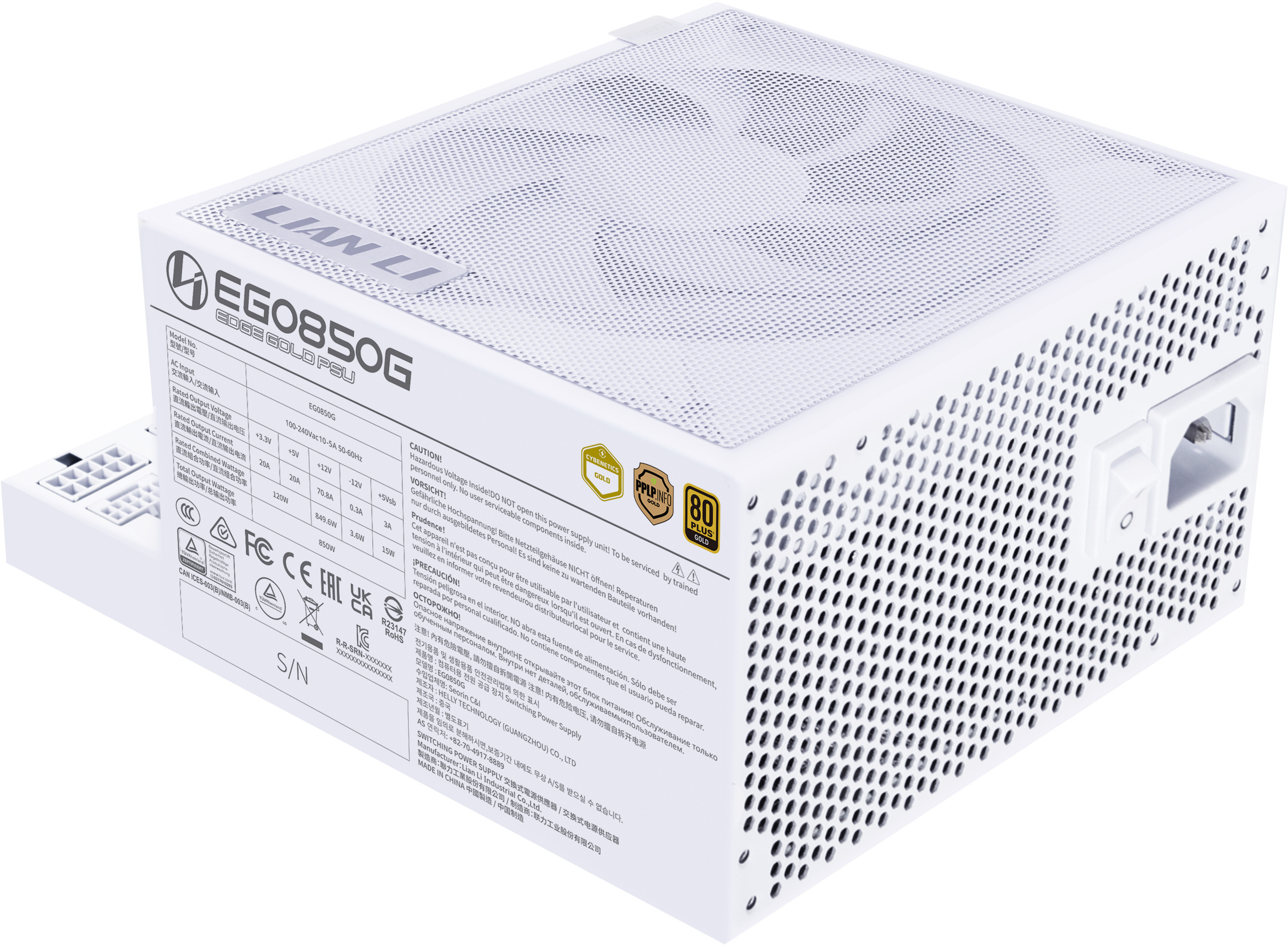 Lian Li - Fuente Modular Lian Li Edge 850W 80+ Gold Blanca