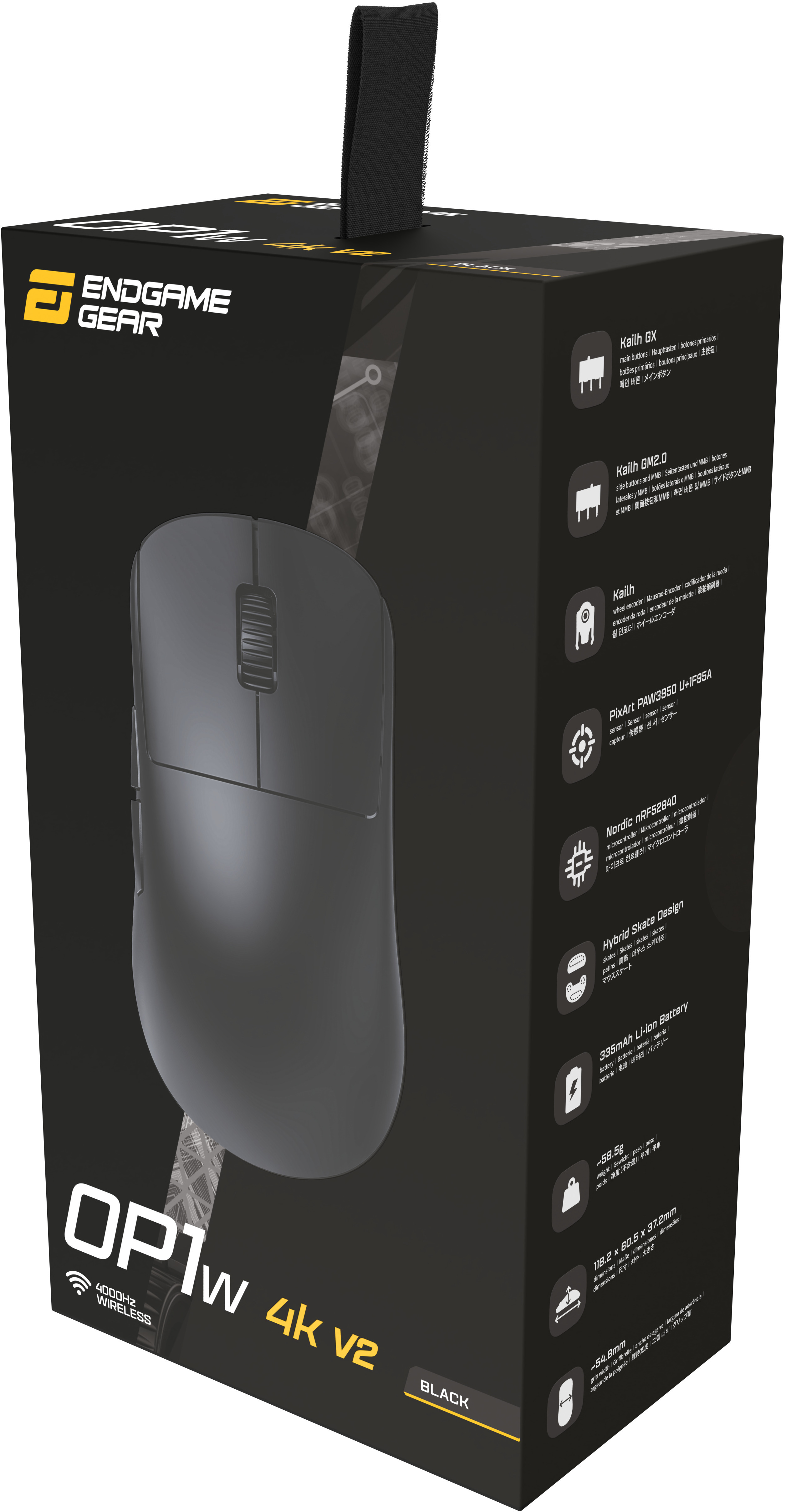 Endgame Gear - Ratón Gaming Endgame Gear OP1w 4k V2 Wireless Gaming Mouse - Negro