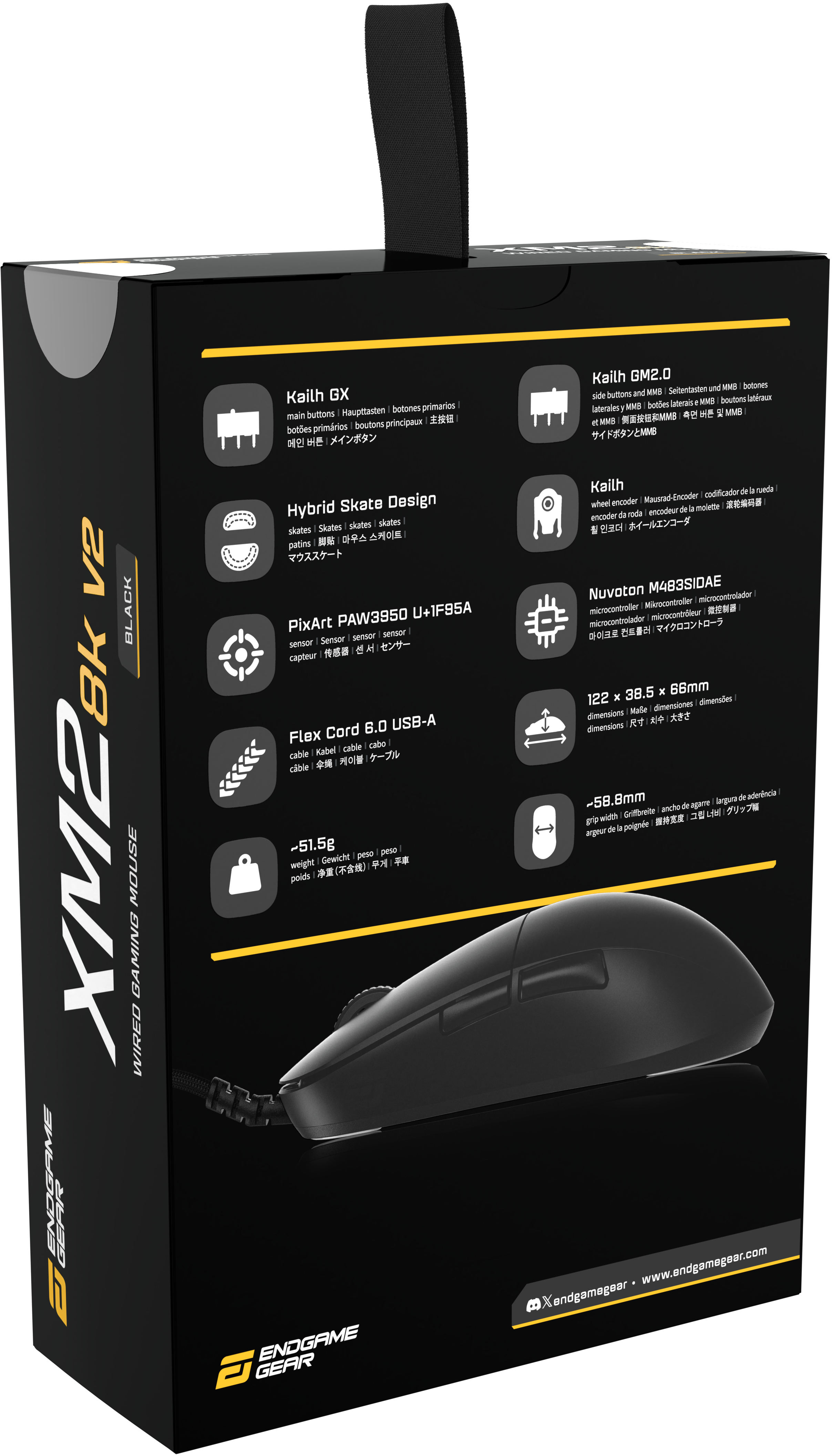 Endgame Gear - Ratón Gaming Endgame Gear XM2 8k V2 - Negro