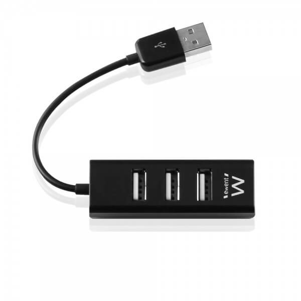 Ewent - Mini HUB USB Ewent 2.0 de 4 Portas Negro