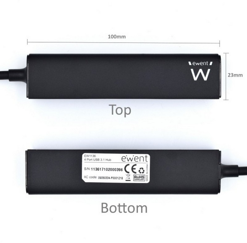 Ewent - Hub USB Ewent 4 Portas USB 3.1 Gen 1 - C/ Alimentación
