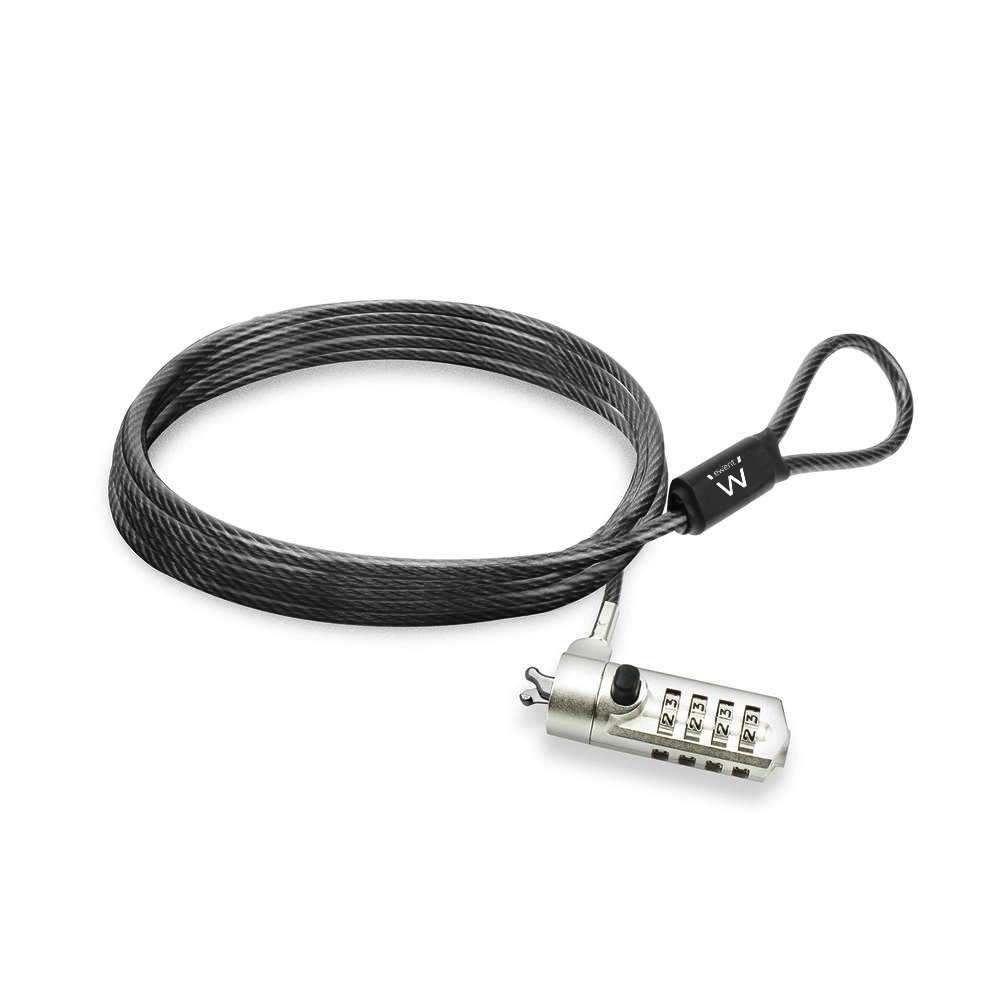 Cable de Seguridad Ewent c/Código 1.50 M Negro