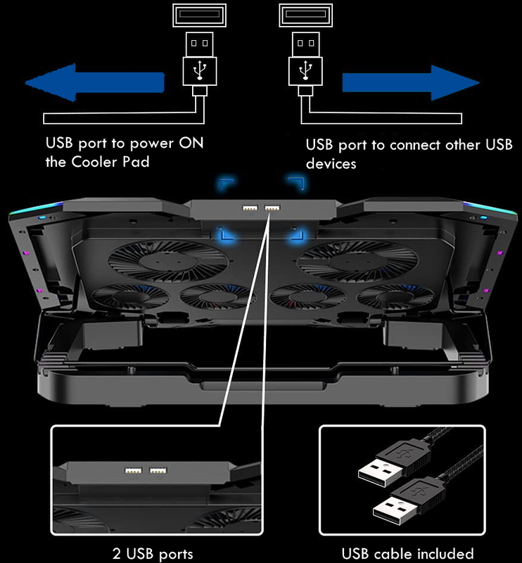 Ewent - Refrigeradora para Portátiles Ewent con 6 Ventiladores até 15.6" 6 Vel. RGB