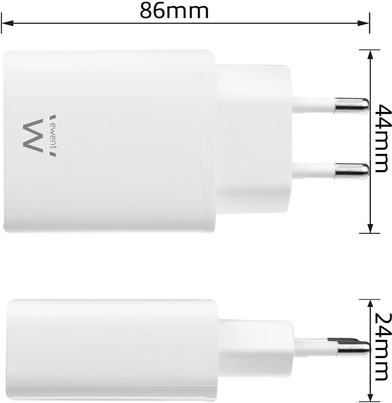 Ewent - Cargador Tomas Ewent 1 Porta USB Type C 20W Blanco