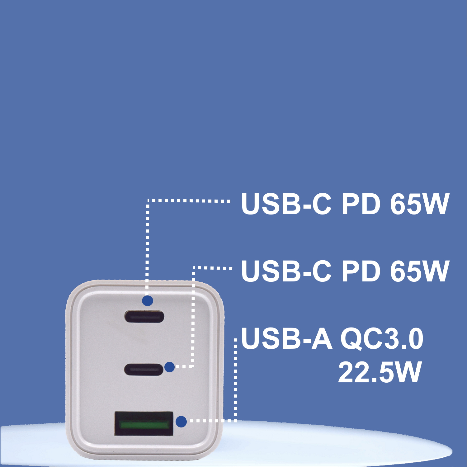 Ewent - Cargador Ewent EW1323 USB-C Fast Charger 65W Blanco