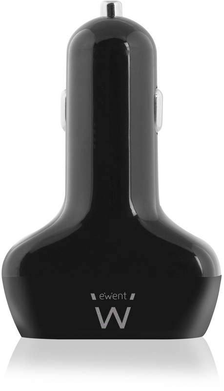Ewent - Cargador Isqueiro Ewent USB de 4 Portas 9.6A Negro
