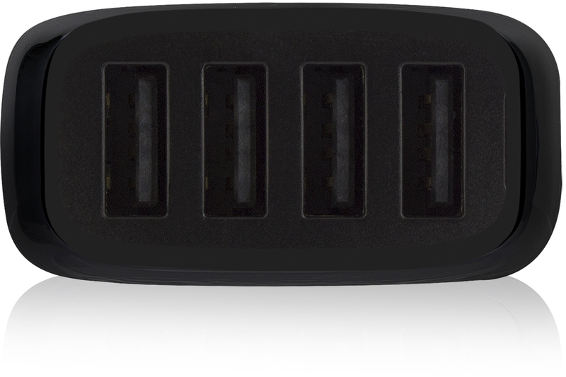 Ewent - Cargador Isqueiro Ewent USB de 4 Portas 9.6A Negro