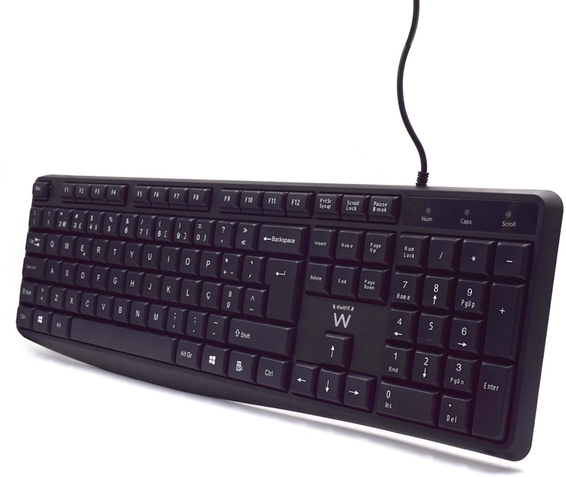 Ewent - Teclado Ewent Business USB Quiet Typing PT Negro