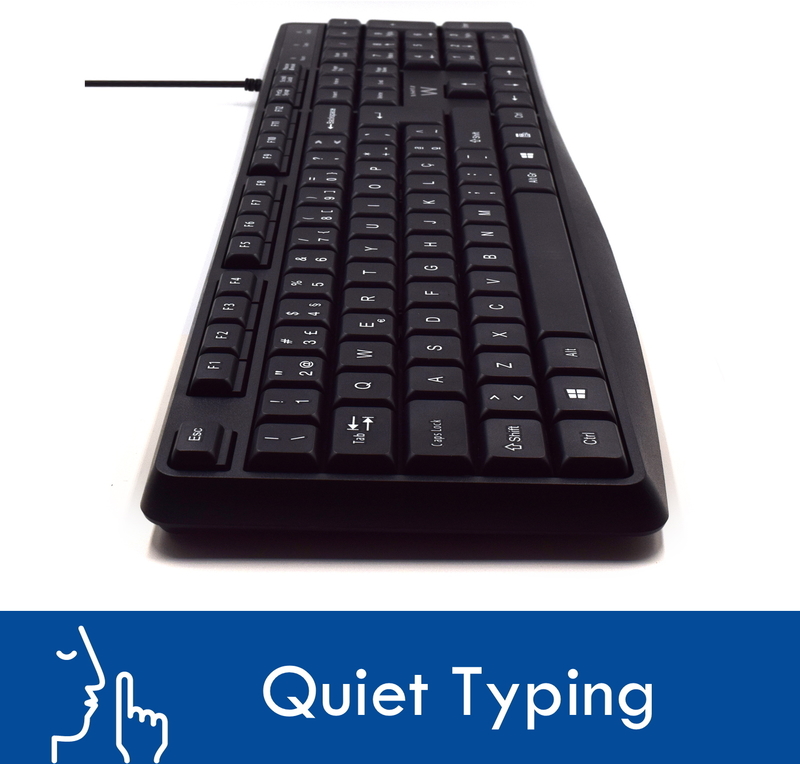 Ewent - Teclado Ewent Business USB Quiet Typing PT Negro