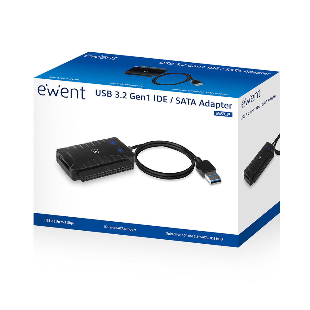 Ewent - Adaptador Gigabit Ewent USB 3.2 Gen1 para IDE/SATA de 2.5 y 3.5"
