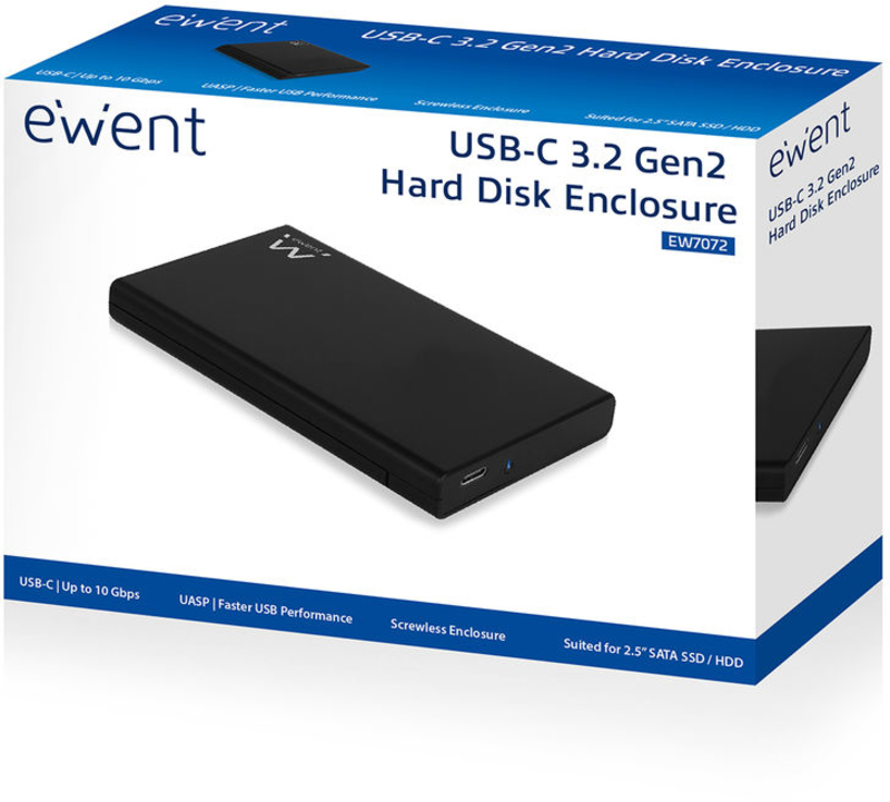 Ewent - Caja HDD/SSD Ewent 2.5" USB-C 3.2 Gen2 SATA HDD/SSD